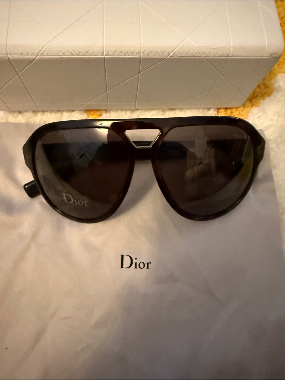 Brand new  Dior Black Tortoiseshell Aviator Sunglasses